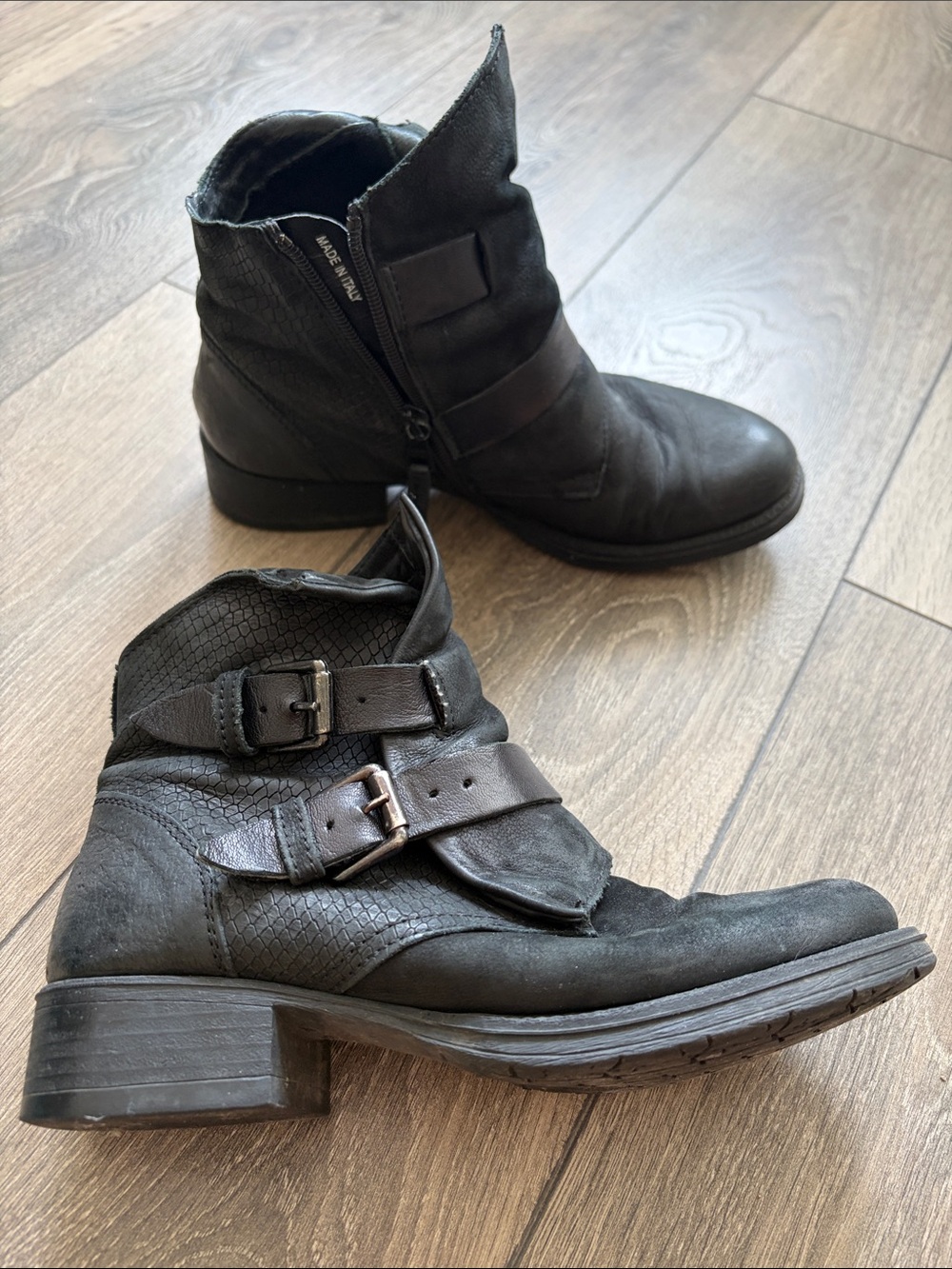 Mjus Women's Black Buckle Ankle Boots